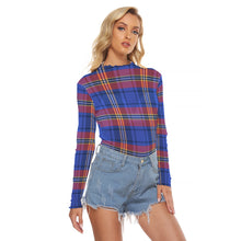 Load image into Gallery viewer, Blue Plaid Women's Mesh T-shirt