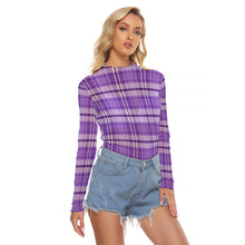 Load image into Gallery viewer, Purple Plaid Women's Mesh T-shirt