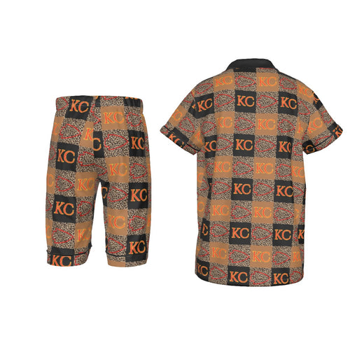 All-Over Print Kid's Imitation Silk Short Pajamas