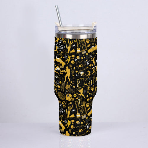 40oz Diamond Cup With Stainless Steel Straw