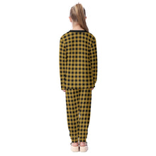 Load image into Gallery viewer, Black and Gold Gingham Kid&#39;s Pajamas Set