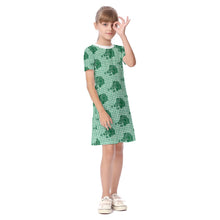 Load image into Gallery viewer, Girls SS Spirt Tee Dres - Buckskin Plaid