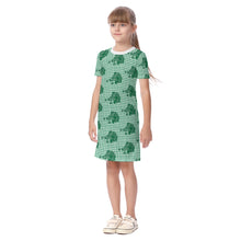 Load image into Gallery viewer, Girls SS Spirt Tee Dres - Buckskin Plaid