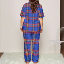 Load image into Gallery viewer, Blue and Red Plaid Women&#39;s Trousers Pajamas Set