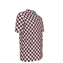 Load image into Gallery viewer, Maroon Check Men's UV Protection POLO Shirt