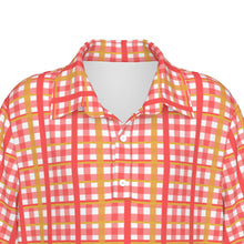 Load image into Gallery viewer, Boys Spirit Polo - Red and Gold Plaid