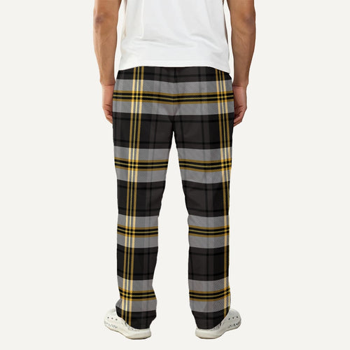 Black and Gold Plaid Men's Pajama Pants