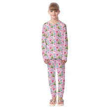 Load image into Gallery viewer, Christmas Stripe Pink All-Over Print Kid&#39;s Pajamas Set