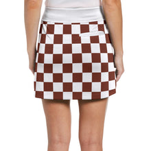 Load image into Gallery viewer, Maroon and White Check Ladies Mesh Skort