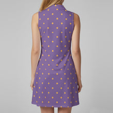 Load image into Gallery viewer, All-Over Print Women's Sleeveless Zip Polo Dress with Built-in Shorts