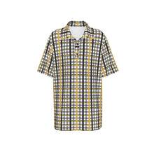 Load image into Gallery viewer, Boys Spirit Polo - Black and Gold Plaid