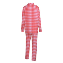 Load image into Gallery viewer, Pink Gingham Unisex Imitation Silk Shirt Suit