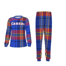 Load image into Gallery viewer, Blue and Red Plaid Kansas Kid&#39;s Pajamas Set