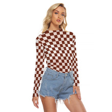 Load image into Gallery viewer, Maroon and White Check Women&#39;s Mesh Too