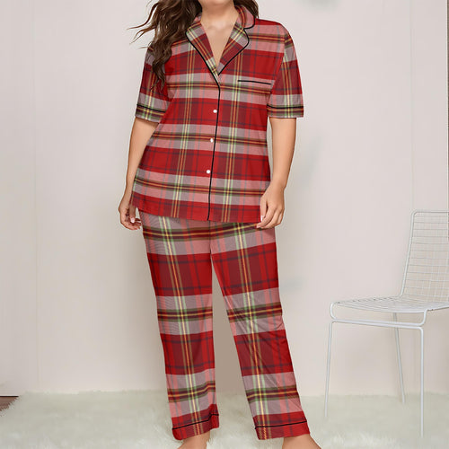 Christmas Plaid Women's Trousers Pajamas Set