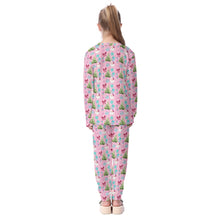 Load image into Gallery viewer, Christmas Stripe Pink All-Over Print Kid&#39;s Pajamas Set