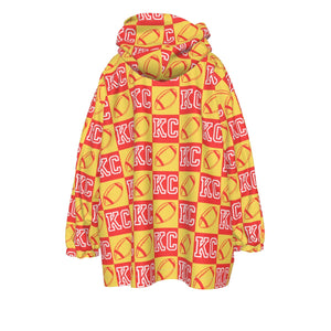 KC Football Check Kid's Sherpa Fleece Hoodie Blanket