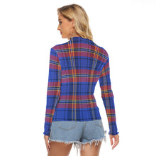 Load image into Gallery viewer, Blue Plaid Women's Mesh T-shirt