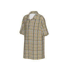 Load image into Gallery viewer, Boys Spirit Polo - Black and Gold Squiggly Plaid