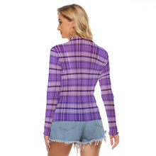 Load image into Gallery viewer, Purple Plaid Women's Mesh T-shirt