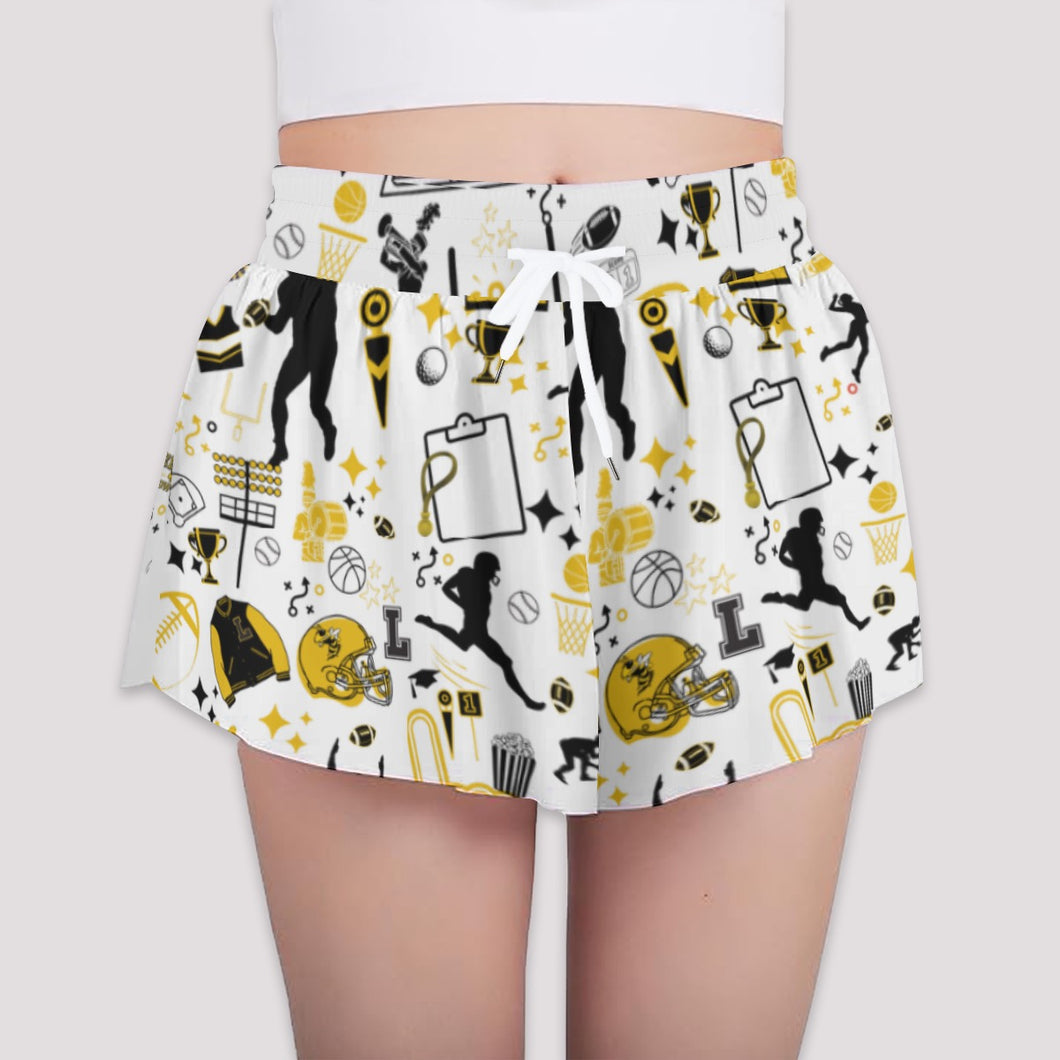 Girls Yellow Jacket Sport Shorts