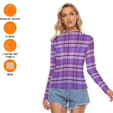 Load image into Gallery viewer, Purple Plaid Women's Mesh T-shirt
