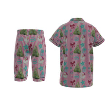 Load image into Gallery viewer, Christmas Stripe Plaid Kid&#39;s Imitation Silk Short Pajamas