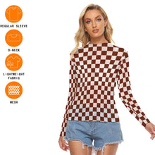 Load image into Gallery viewer, Maroon and White Check Women&#39;s Mesh Too