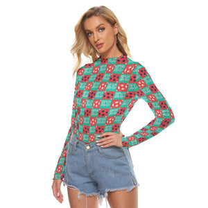 Currently Check Print Women's Mesh Top