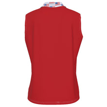 Load image into Gallery viewer, PRE-ORDER Women's Americana Pop UV Protection Sleeveless Polo-Red