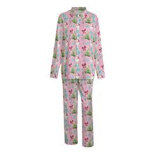 Load image into Gallery viewer, Christmas Stripe Pink Unisex Imitation Silk Shirt Suit