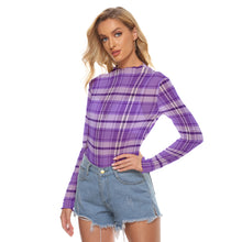 Load image into Gallery viewer, Purple Plaid Women's Mesh T-shirt