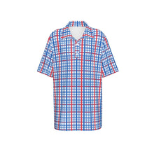 Load image into Gallery viewer, Boys Spirit Polo Collar- Red/White/Blue Plaid