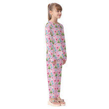 Load image into Gallery viewer, Christmas Stripe Pink All-Over Print Kid&#39;s Pajamas Set
