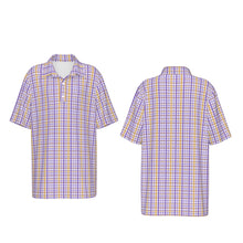 Load image into Gallery viewer, Boys Spirit Polo- Purple and Gold Plaid