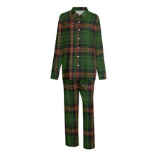 Load image into Gallery viewer, Christma Plaid Black Unisex Imitation Silk Shirt Suit