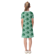Load image into Gallery viewer, Girls SS Spirt Tee Dres - Buckskin Plaid