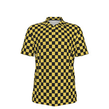 Load image into Gallery viewer, Black and Yellow Check Men's UV Protection POLO Shirt