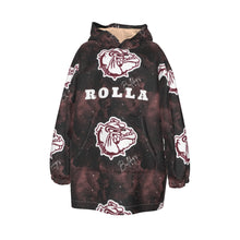 Load image into Gallery viewer, Rolla Bulldog Smoke Kid&#39;s Sherpa Fleece Hoodie Blanket