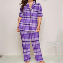 Load image into Gallery viewer, Purple Plaid Women&#39;s Trousers Pajamas Set