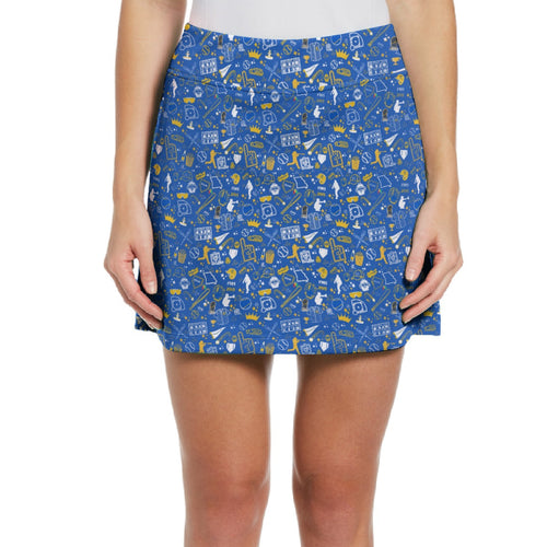 KC Baseball Women's Middle-Waisted Ladies Mesh Skort