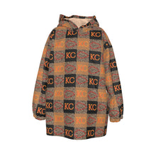 Load image into Gallery viewer, KC Leopard Check “Kid&#39;s” Sherpa Fleece Hoodie Blanket