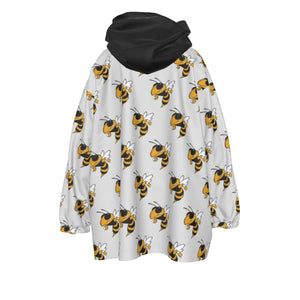 Yellow Jacket Mini Check Kid's Sherpa Fleece Hoodie Blanket