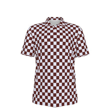 Load image into Gallery viewer, Maroon Check Men's UV Protection POLO Shirt