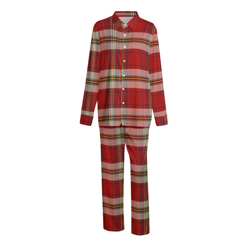 Christmas Plaid Unisex Imitation Silk Shirt Suit