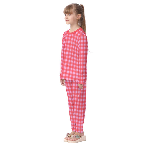 Pink Gingham Kid's Pajamas Set