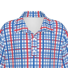 Load image into Gallery viewer, Boys Spirit Polo Collar- Red/White/Blue Plaid