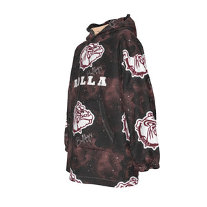 Rolla Bulldog Smoke Kid's Sherpa Fleece Hoodie Blanket