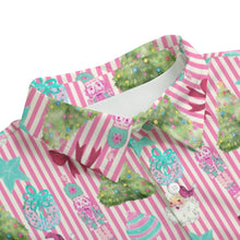 Load image into Gallery viewer, Christmas Stripe Pink Unisex Imitation Silk Shirt Suit