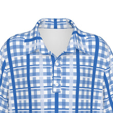 Load image into Gallery viewer, Boys Spirit Polo - Blue and White Plaid